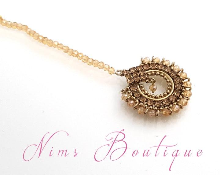 Nims Boutique Vidya Gold Stone Tikka